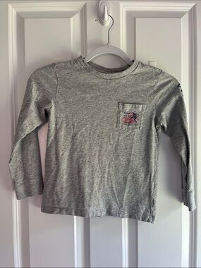 Vineyard Vines Kids' Heather Gray Long-Sleeve Pocket Tee